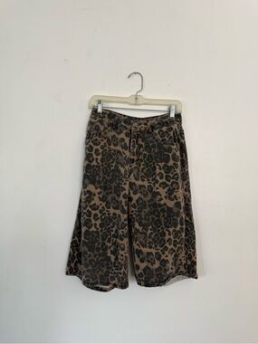 Cider Leopard Print Knee-Length Shorts - Brown/Black